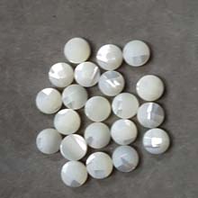 08MM FACETED ROUND CABOCHON MOP WHITE COLOR(10PCS/BAG)